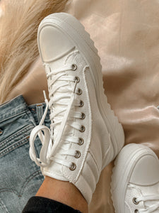 vanilla sweet cream platform sneakers (SIZE 5 LEFT!)