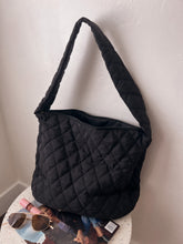 Load image into Gallery viewer, Coffee, yes. You, maybe Large Quilted Bag (BLACK)