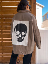 Load image into Gallery viewer, never trust the living skull patched shacket