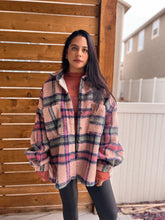 Load image into Gallery viewer, fuzzy oversized plaid coat jacket