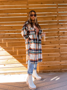 the autumn long flannel shacket