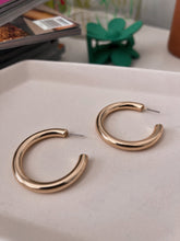 Load image into Gallery viewer, we are golden hoop earrings