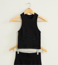 Load image into Gallery viewer, chasing dreams ribbed halter tank - BLACK