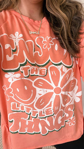 enjoy the little things oversized graphic tee